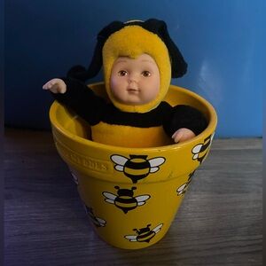 Anne Gettes Bee-Themed Doll in Yellow Pot